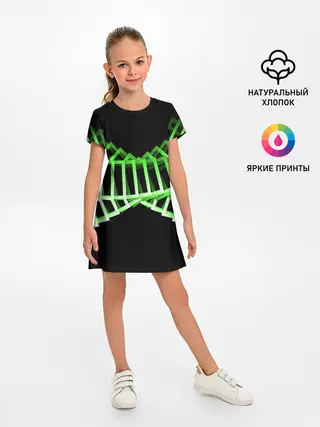 Детское платье / Неоновые квадраты