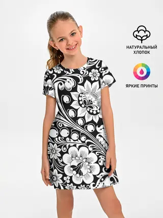 Детское платье / Хохлома чб