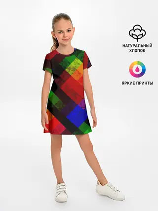 Детское платье / Яркий геометрический узор