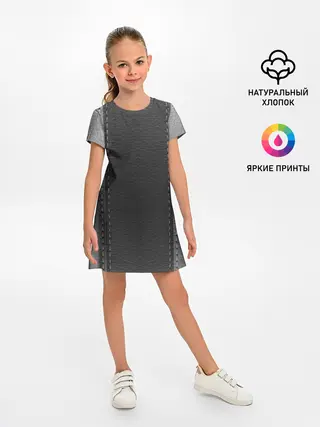 Детское платье / Черно-Серая Кожа
