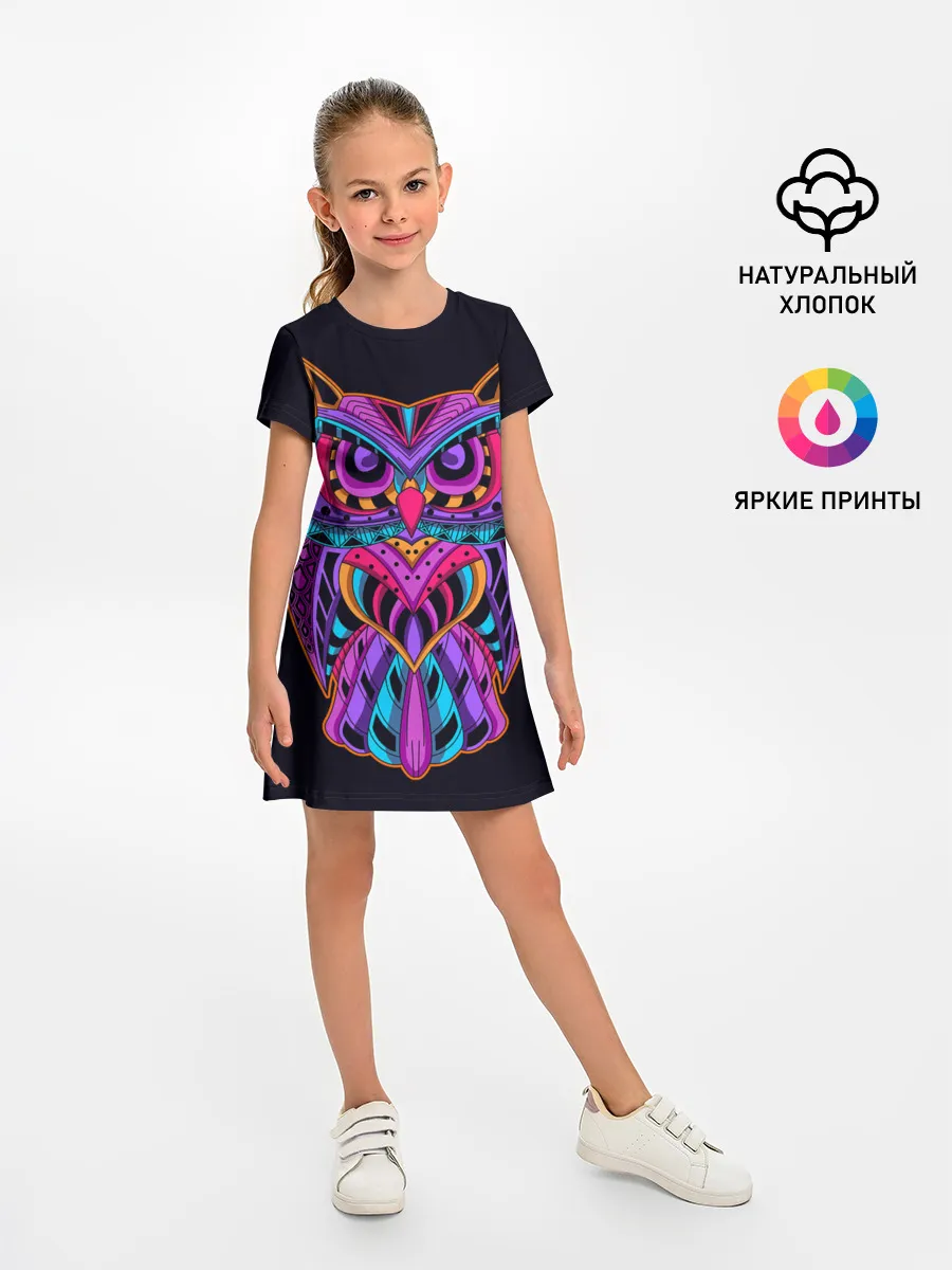 Детское платье / Неоновая ястребиная сова