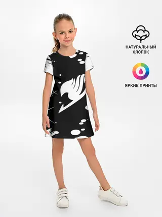 Детское платье / Хвост Феи геометрия в чб