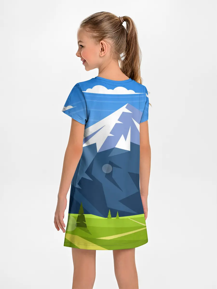 Детское платье / Горы пейзаж природа вектор