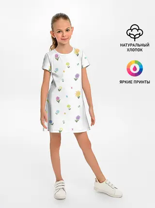 Детское платье / Цветы и бабочки