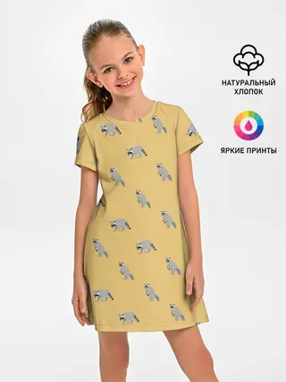 Детское платье / Еноты паттерн