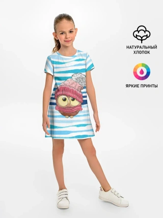 Детское платье / Сова в шапке