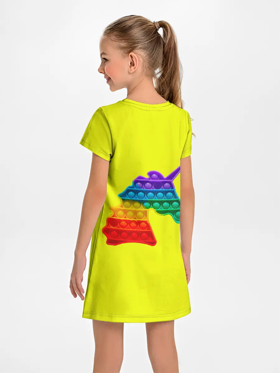 Детское платье / Pop It единорог радужный