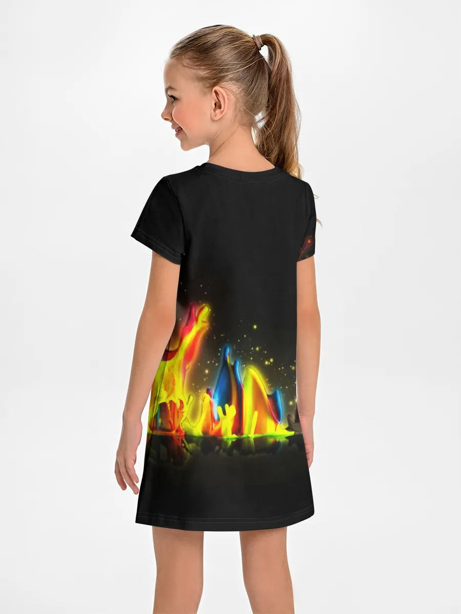 Детское платье / КРАСКИ В НЕОНЕ