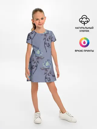 Детское платье / Голубые розы