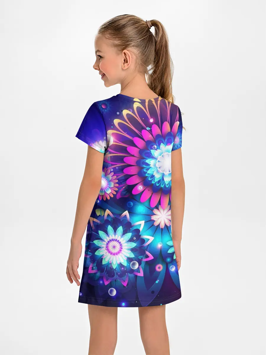 Детское платье / Неоновые Цветы