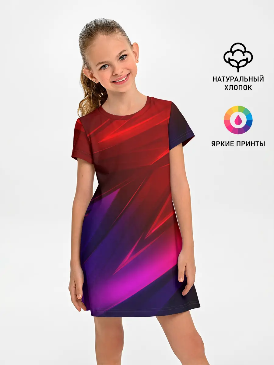 Детское платье / NEON GEOMETRY STRIPES