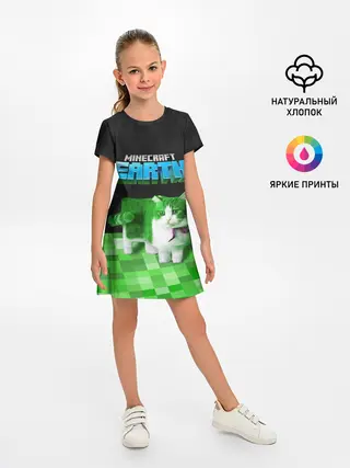 Детское платье / Minecraft EARTH - Котик