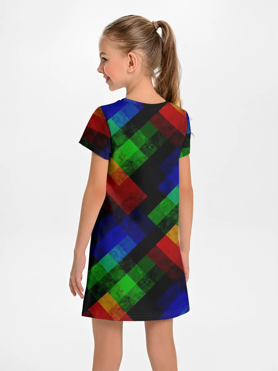 Детское платье / Разноцветный мраморный узор