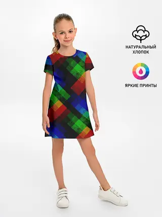 Детское платье / Разноцветный мраморный узор