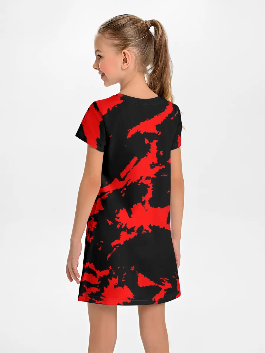 Детское платье / Красный на черном