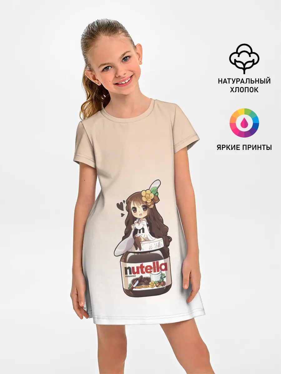 Детское платье / анимешная девочка с нутэллой