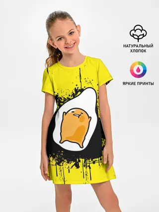 Детское платье / веселое яйцо на черном фоне