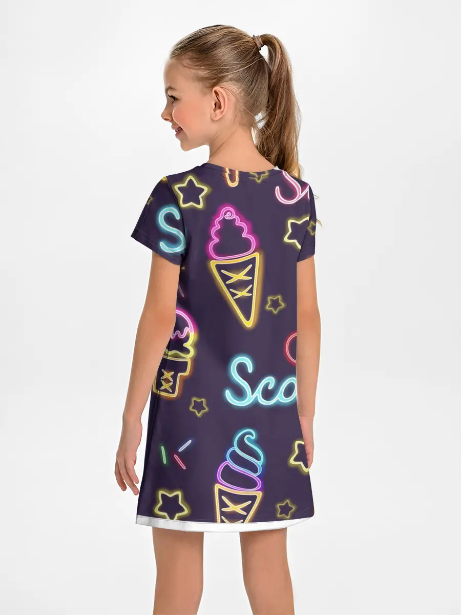 Детское платье / Мороженное неон