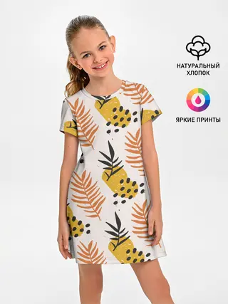 Детское платье / Абстрактные ветви - узор