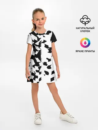 Детское платье / черно-белый камуфляж