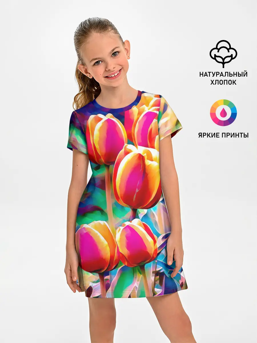 Детское платье / Тюльпаны