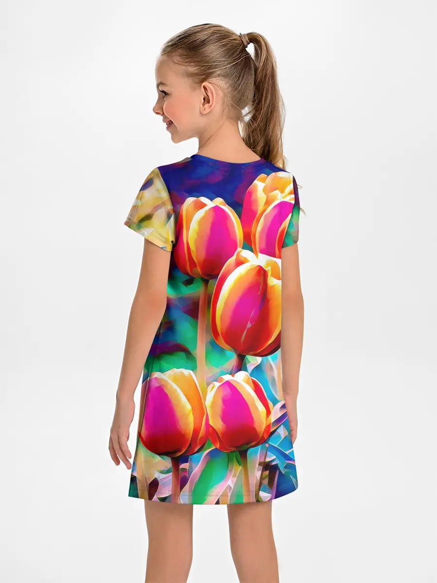 Детское платье / Тюльпаны