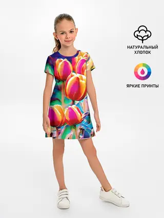 Детское платье / Тюльпаны