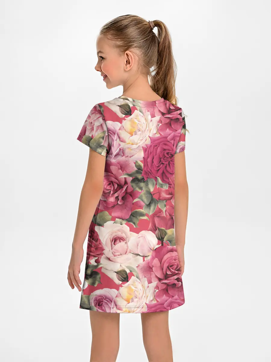 Детское платье / Акварель, розы