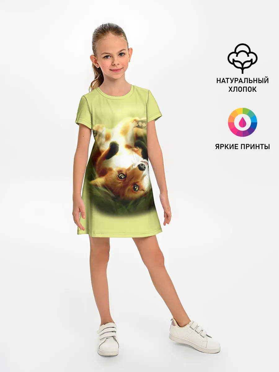 Детское платье / Лиса на траве