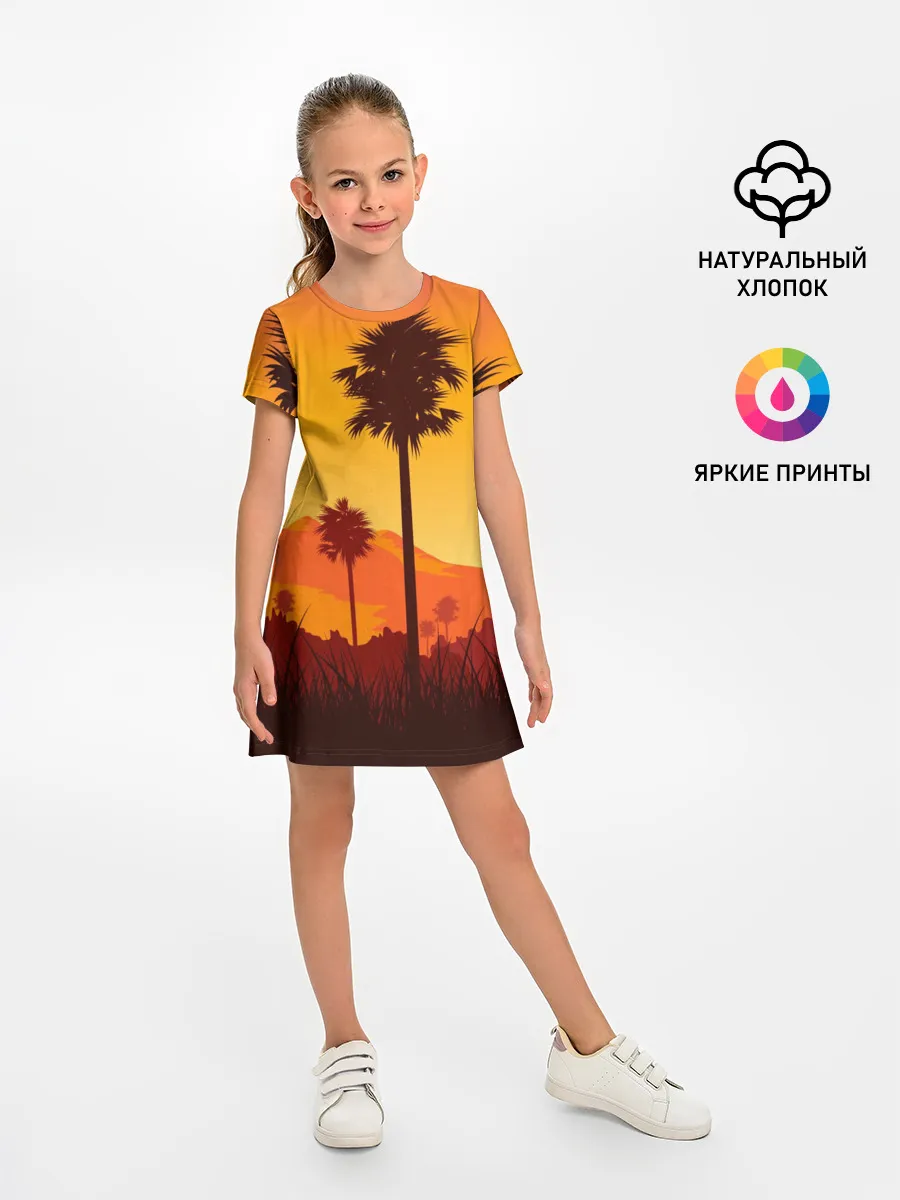Детское платье / Лето, Пальмы, вечер