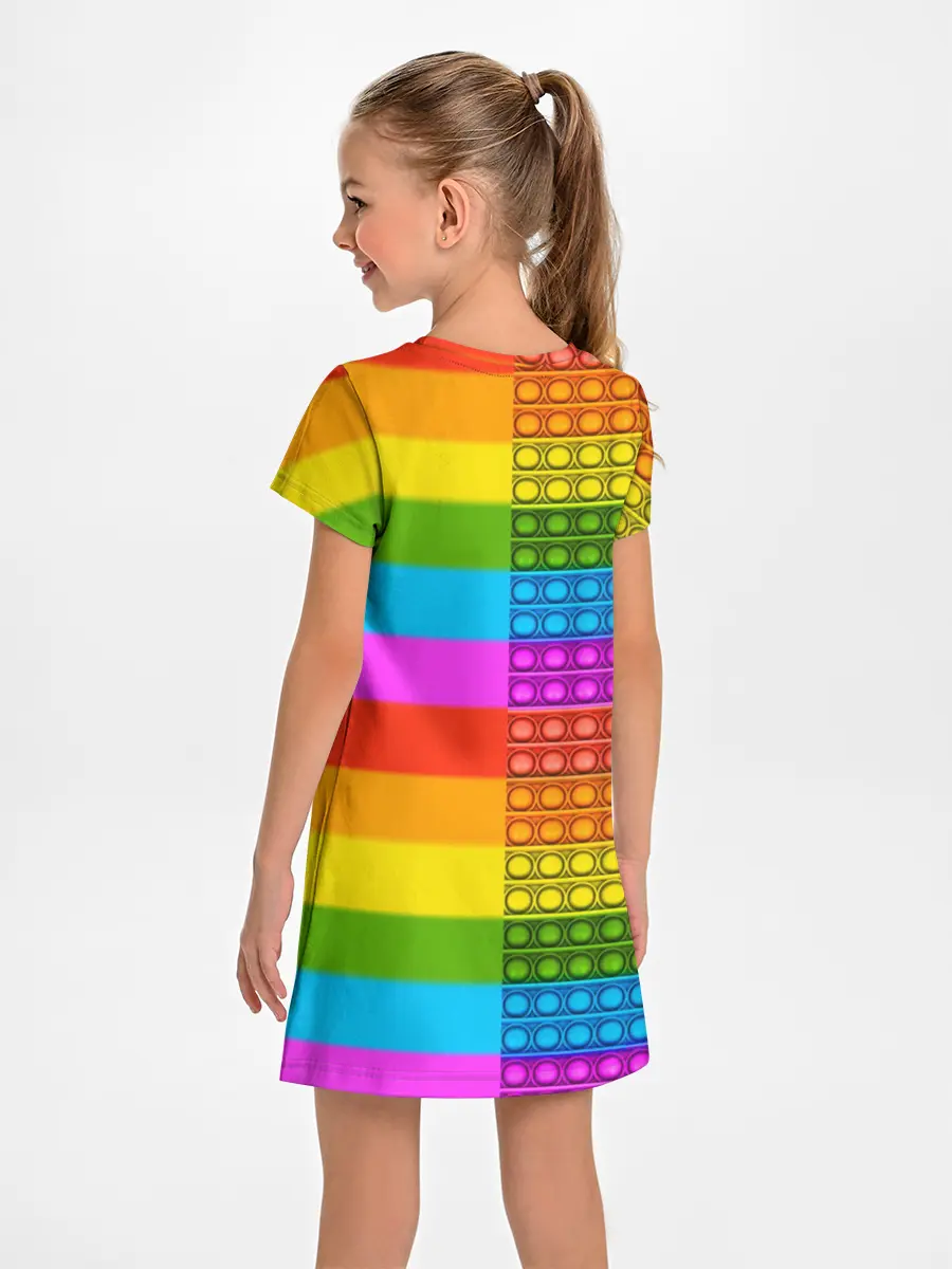 Детское платье / POP it вертикальная надпись