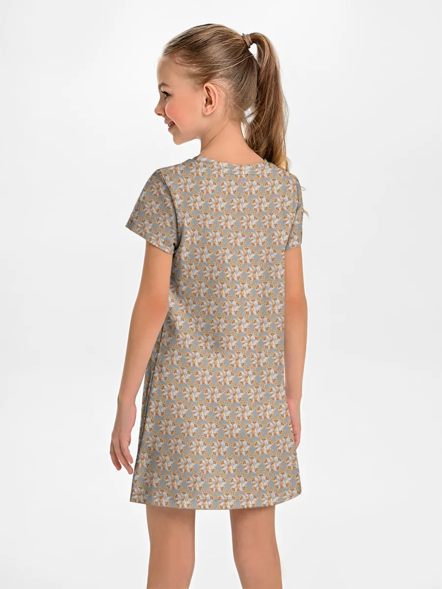 Детское платье / Лисы узор