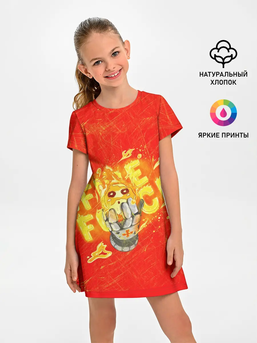 Детское платье / пламенная бригада пожарных красный фон