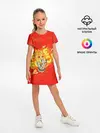 Детское платье / пламенная бригада пожарных красный фон