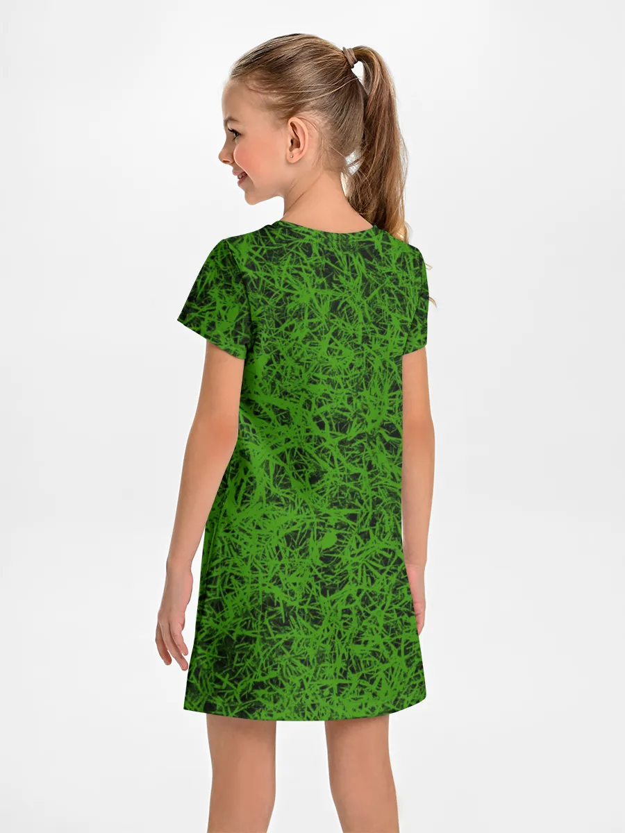 Детское платье / зелёный паттерн