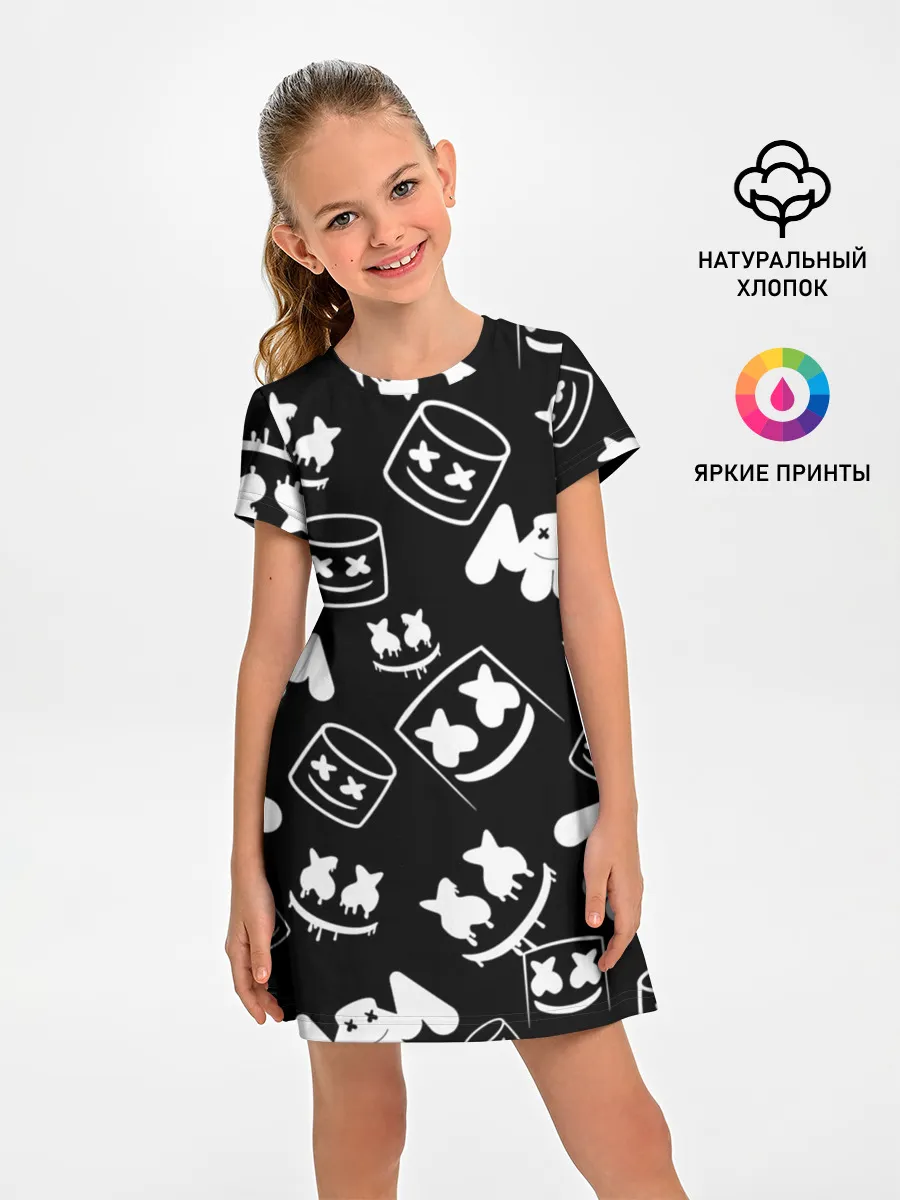 Детское платье / Marshmello ЧБ
