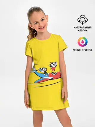 Детское платье / Летящие кружки