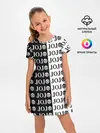 Детское платье / Логотип джо джо паттерн черно-белый