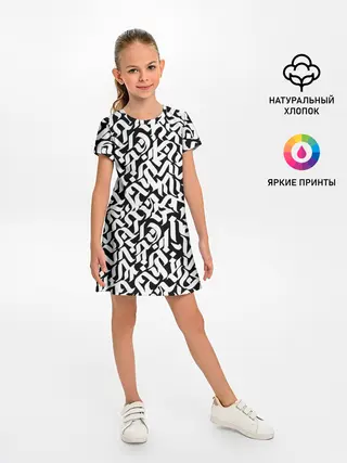 Детское платье / Шрифт на чёрном