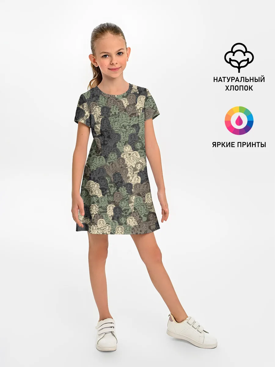 Детское платье / Камуфляж из матрёшек