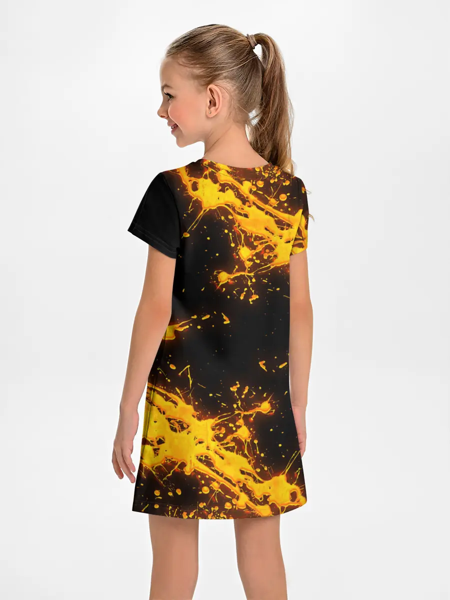 Детское платье / БРЫЗГИ КРАСКИ NEON
