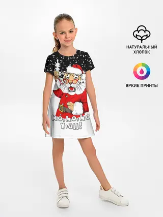 Детское платье / Тигр в шубе Санта Клауса