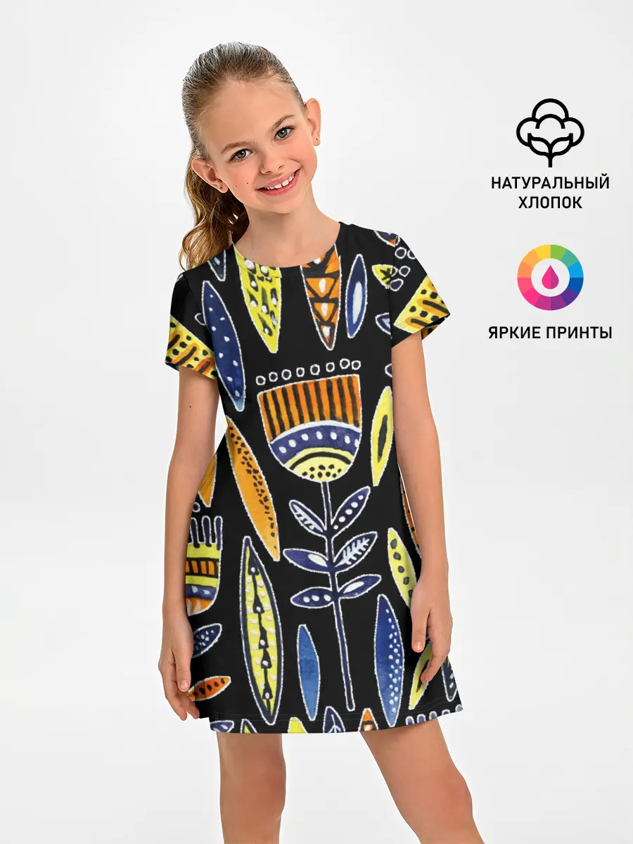 Детское платье / вечные цветы фараона