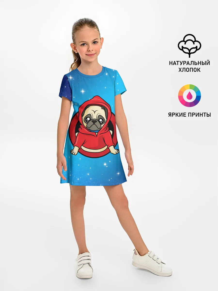 Детское платье / Мопс в толстовке