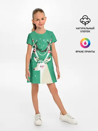 Детское платье / Олень. Новый год