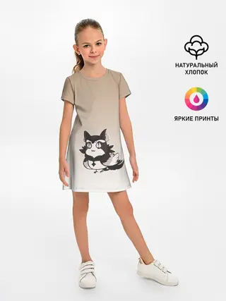 Детское платье / сова котик аниме