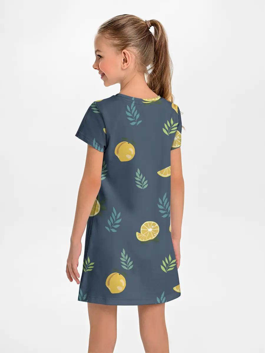 Детское платье / Лимонный узор