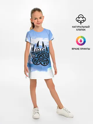 Детское платье / Печать Велеса | Волчья лапа