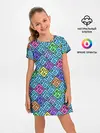 Детское платье / Неоновый яркий абстрактный узо