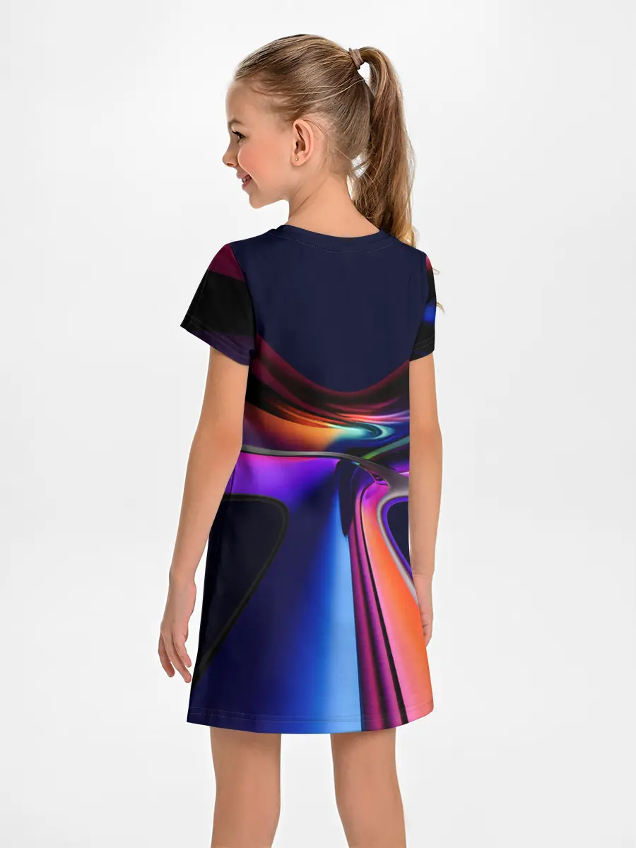 Детское платье / Красочные светящиеся линии